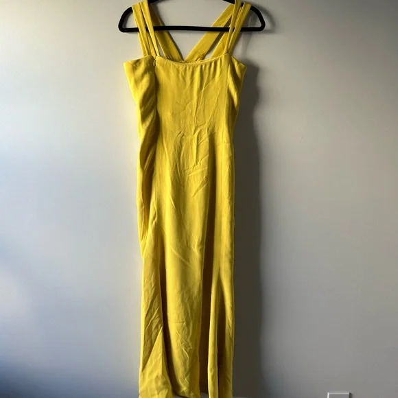 Oscar de la Renta yellow maxi dress gown (AS IS) - Picture 10 of 12